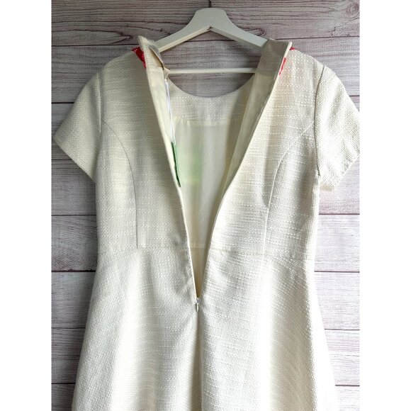 Sail to Sable Cream Basket Weave Fit & Flare Dress Size 12 - Picture 8 of 10